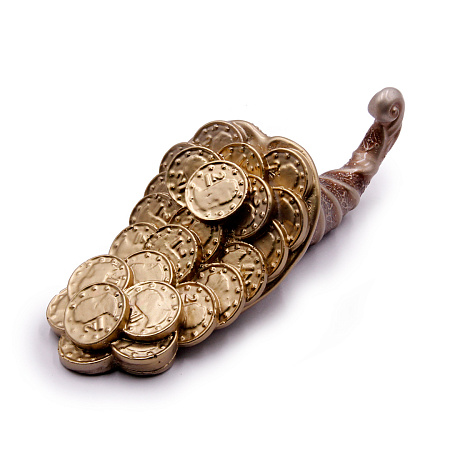 Рог изобилия с монетами для увеличения благосостояния 6см-20см