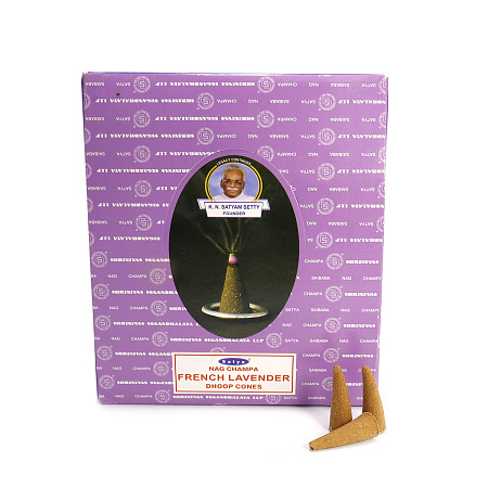 Благовония конусы Satya French Lavender dhoop cones уп-12шт 452FLav