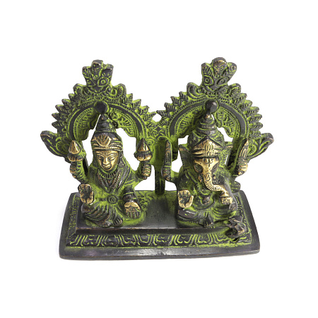 Лакшми и Ганеш благославляющие на процветание и удачу бронза h-9см L-11см 518гр