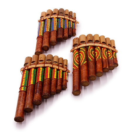 Пан-флейта Бамбук 7 в 1 Роспись в точку 15см-10см