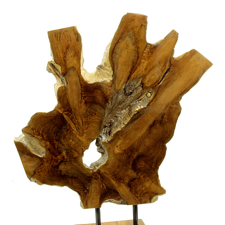 Панно слэб для декора интерьера из ценных пород дерева Суар 88см-65см-10см 10.85кг