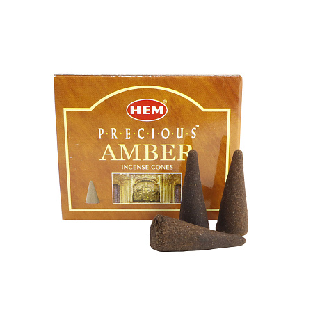 Благовония конусы HEM Precious Amber Любимый Амбер уп-12шт
