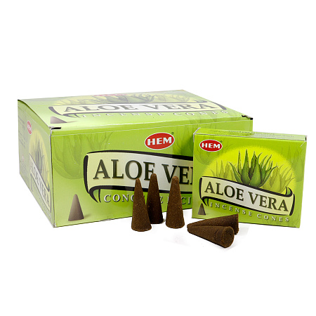 Благовония конусы HEM Aloe Vera Алое вера уп-12шт
